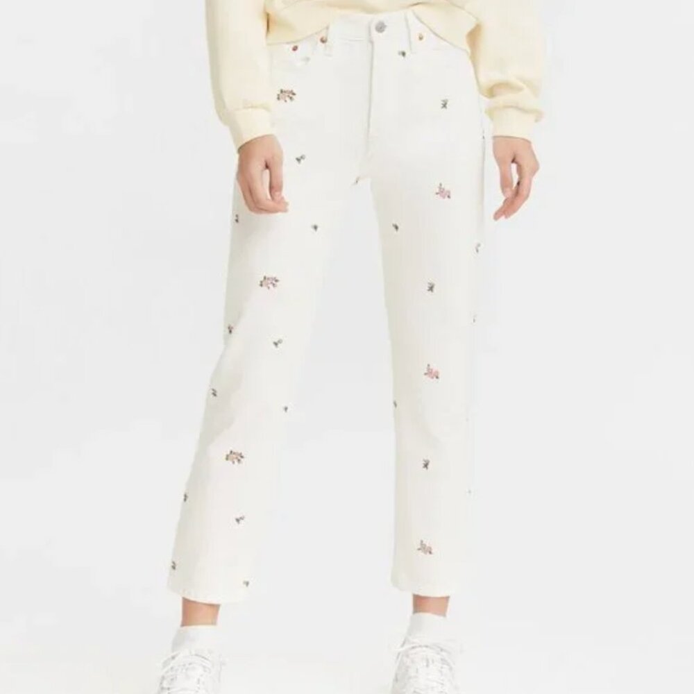NWT Women's Levi's 501 Original Cropped Jeans Garden Variety Light Wash 27x26